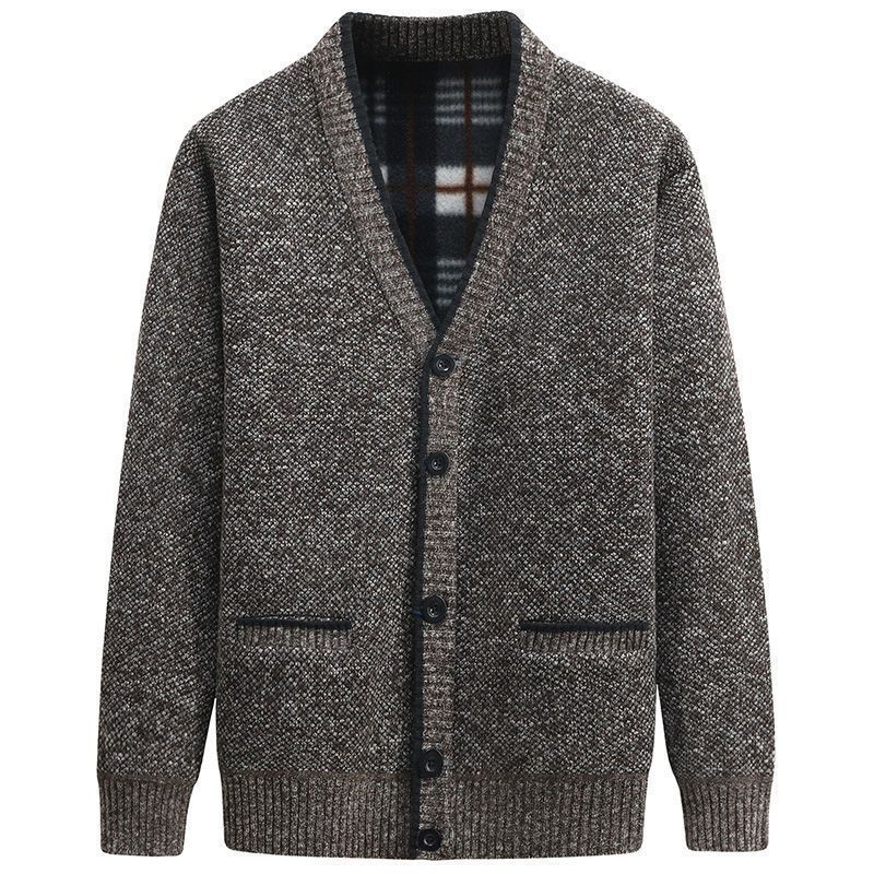 Herre Sweater Cardigan Tyk Strik Overtøj Modejakke Varm Trend