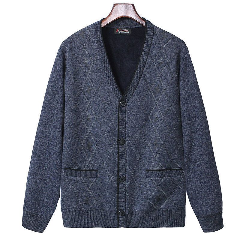 Herre Sweater Cardigan Tyk Strik Overtøj Modejakke Varm Trend