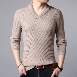 Herre Sweater Fortykket 2023 V-hals Trendy Slank Bundskjorte For At Holde Varmen