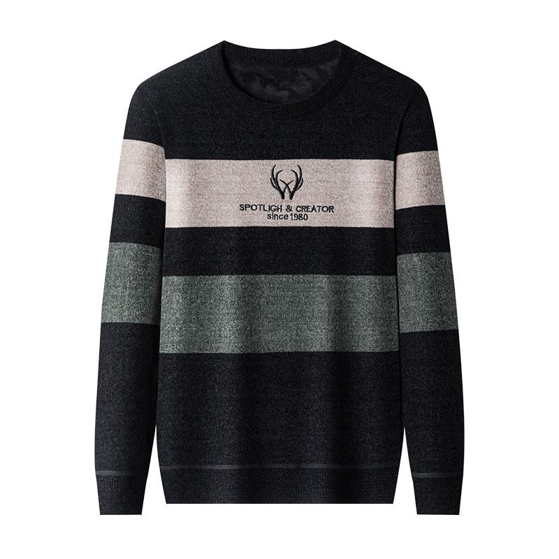 Herre Sweater Med Rund Hals Og Tyk Fleece Varm Afslappet