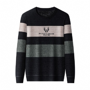 Herre Sweater Med Rund Hals Og Tyk Fleece Varm Afslappet