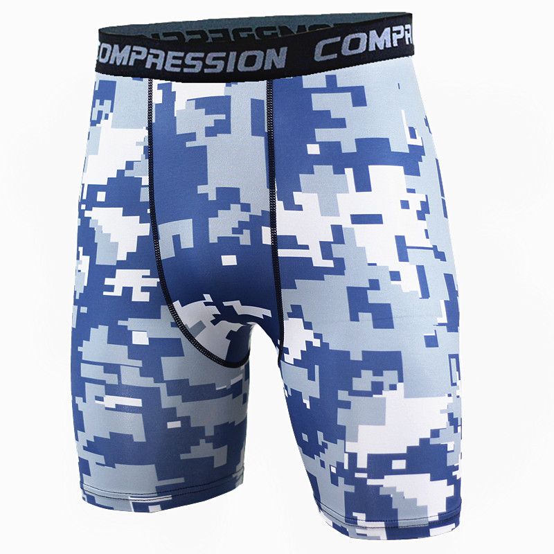 Herreshorts Camouflage Løb Træning Fitness Sport Afslappet Svedabsorberende Elastisk Tynd Stram