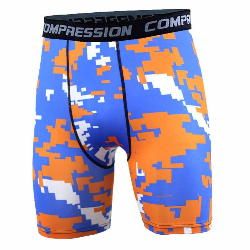 Herreshorts Camouflage Løb Træning Fitness Sport Afslappet Svedabsorberende Elastisk Tynd Stram