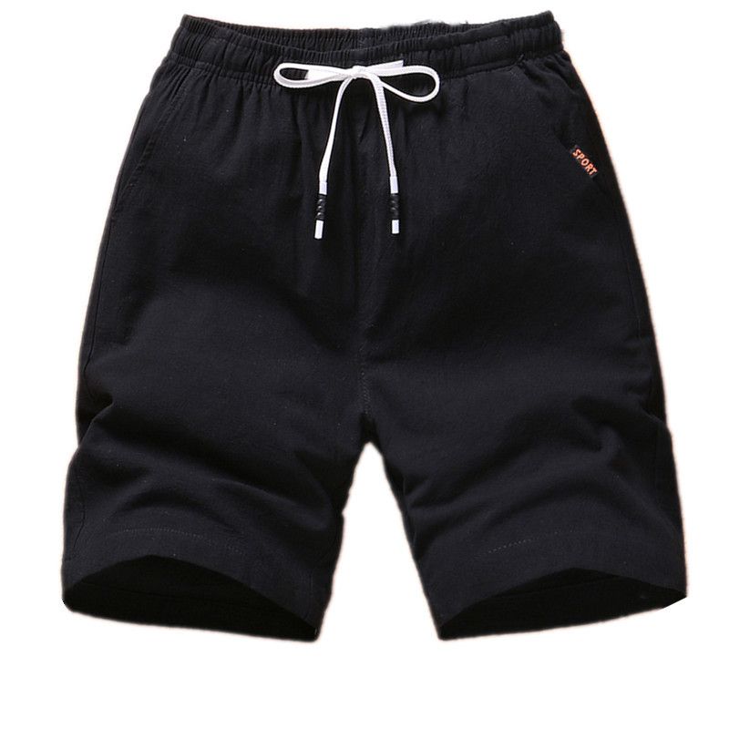 Herreshorts Sommer Bomuld Linned Fem Points Løs Casual Trend