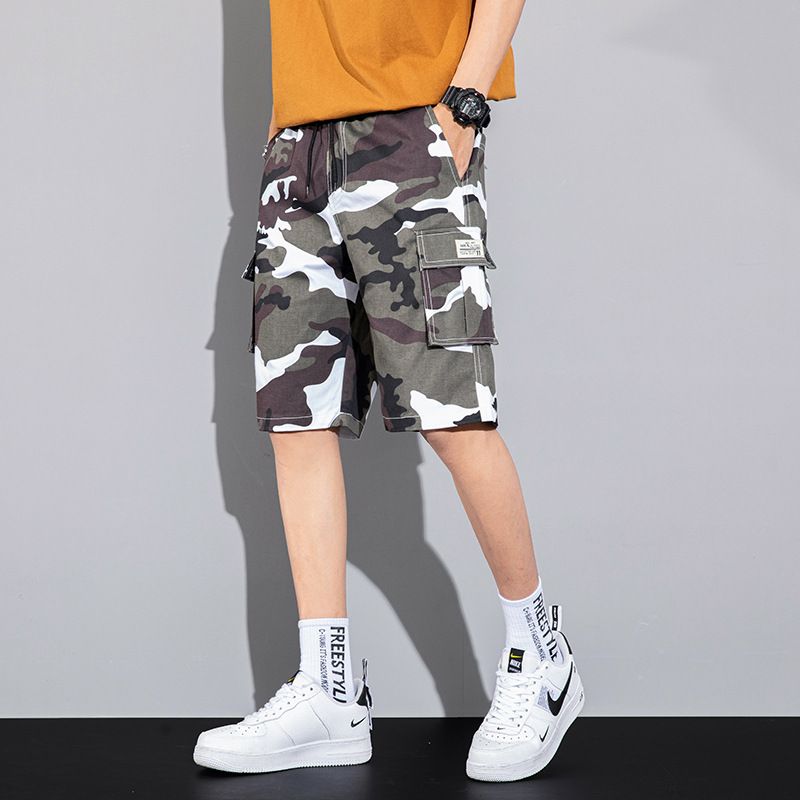 Herreshorts Trendy Løs Camouflage Fempunkts Fritidsarbejdstøj