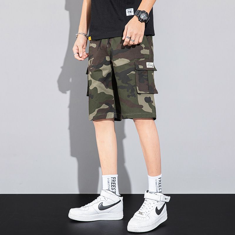 Herreshorts Trendy Løs Camouflage Fempunkts Fritidsarbejdstøj