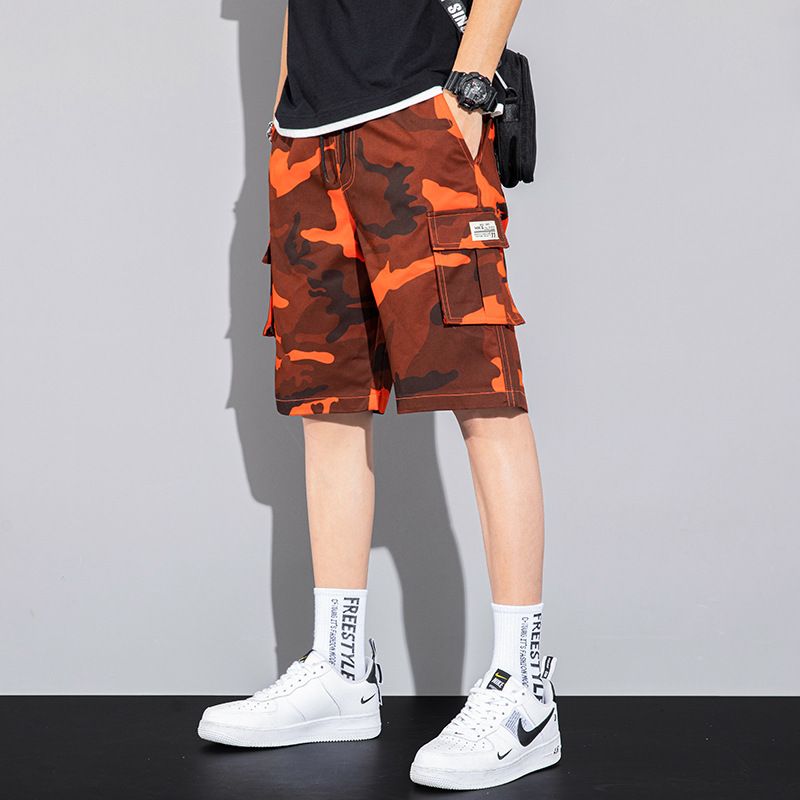 Herreshorts Trendy Løs Camouflage Fempunkts Fritidsarbejdstøj