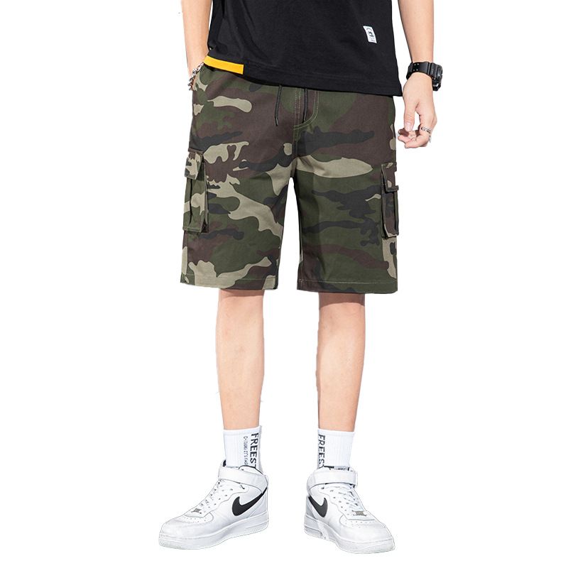 Herreshorts Trendy Løs Camouflage Fempunkts Fritidsarbejdstøj