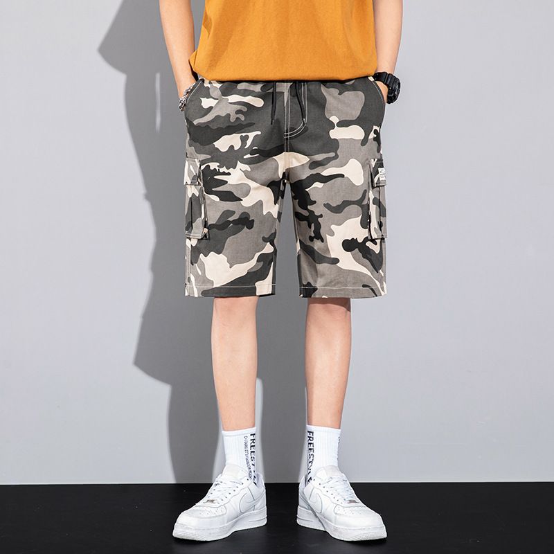 Herreshorts Trendy Løs Camouflage Fempunkts Fritidsarbejdstøj