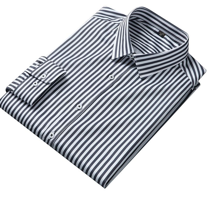 Herreskjorter Langærmede Forår Stretch-striber Trendy Slim Fit