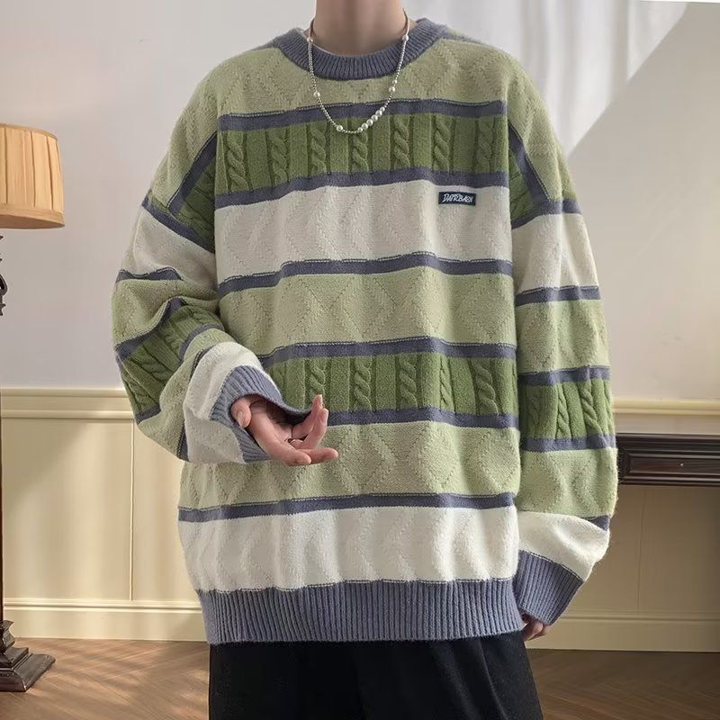 Herretrøje Retro Indre Sweater Tyk Par Bær Løs Frakke