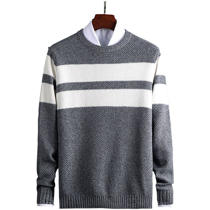 Herretrøjetrøje Ren Bomuld Business Casual Sweater Tykt Afsnit Slim Fit Varm