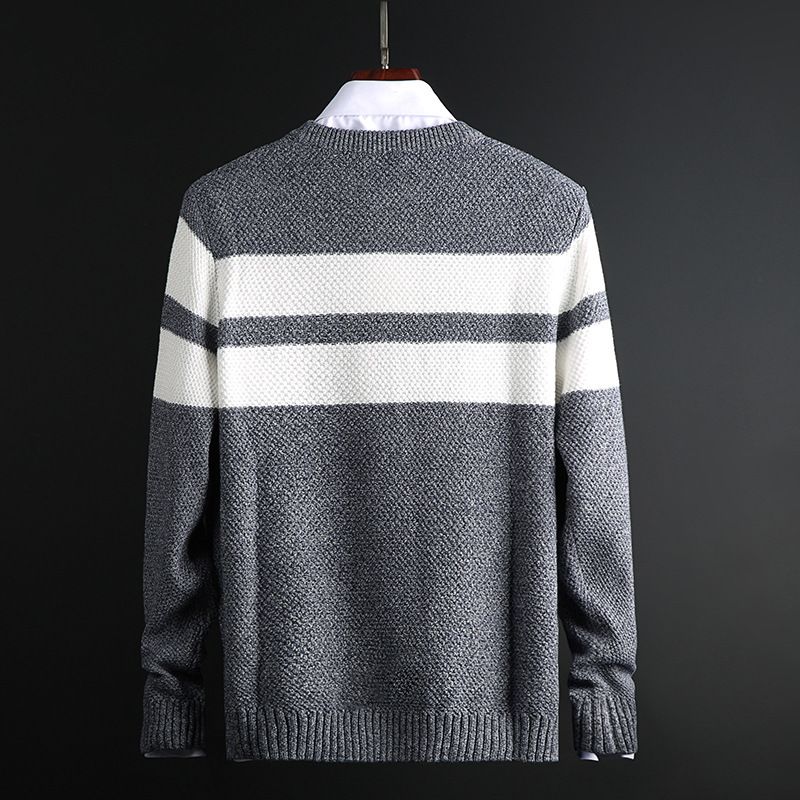 Herretrøjetrøje Ren Bomuld Business Casual Sweater Tykt Afsnit Slim Fit Varm