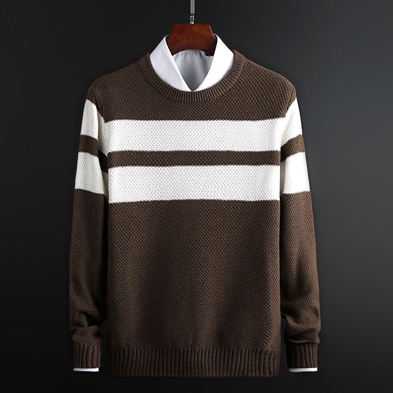 Herretrøjetrøje Ren Bomuld Business Casual Sweater Tykt Afsnit Slim Fit Varm