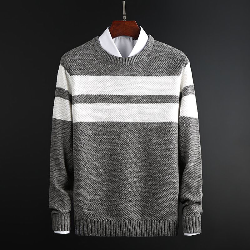 Herretrøjetrøje Ren Bomuld Business Casual Sweater Tykt Afsnit Slim Fit Varm