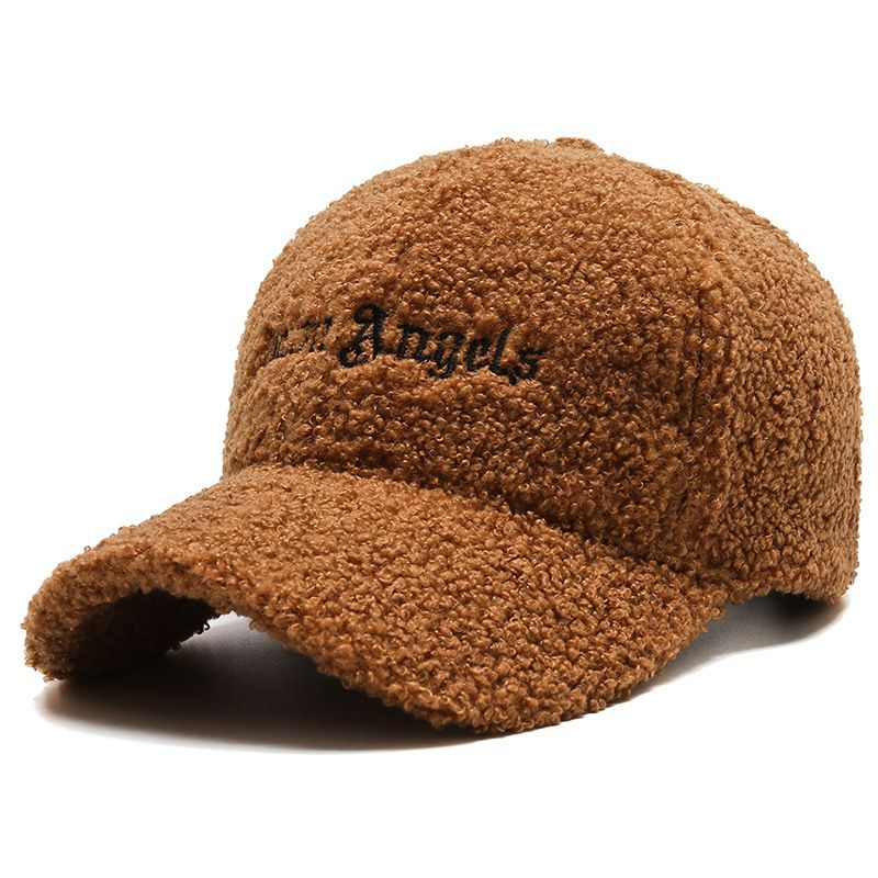 Hue Kvinders Efterår Og Vinter Lammeuld Varm Baseball Cap Trendy Teddy Fløjl Kasket Lille