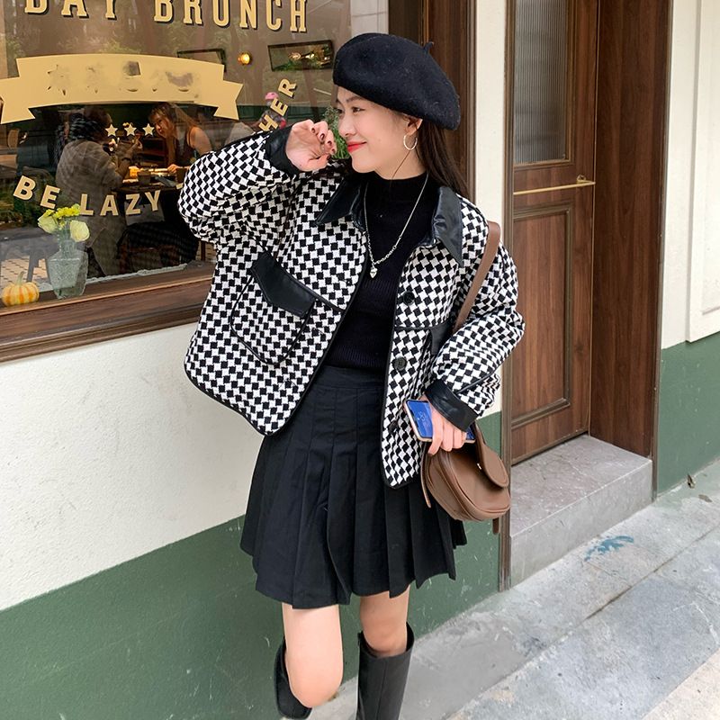 Jakker Kvinder Houndstooth Cropped Toppe