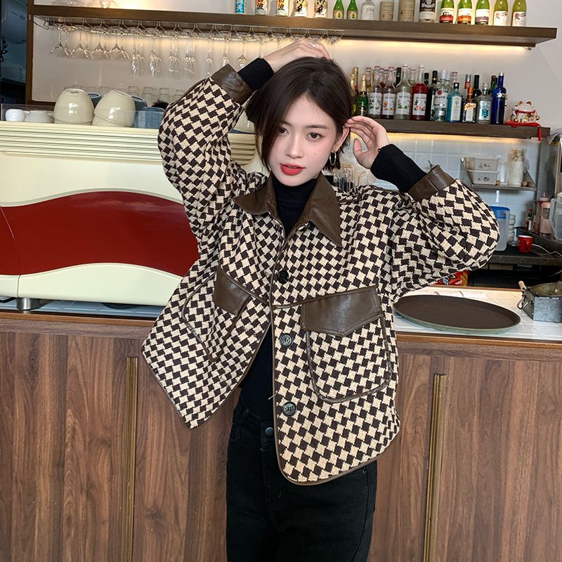 Jakker Kvinder Houndstooth Cropped Toppe