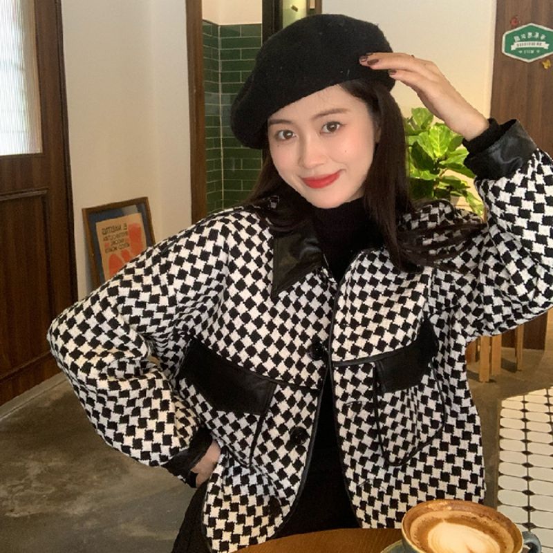 Jakker Kvinder Houndstooth Cropped Toppe