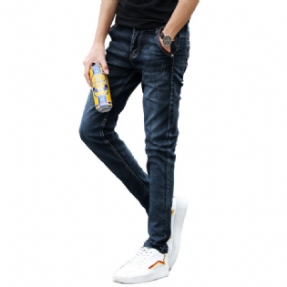 Jeans Mænd Slim Fit Casual Vinterbukser