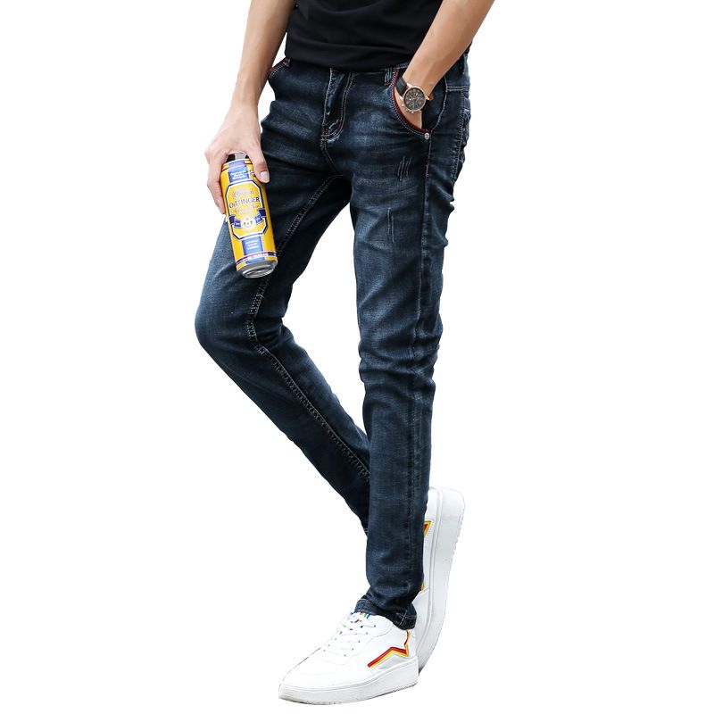 Jeans Mænd Slim Fit Casual Vinterbukser