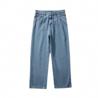 Jeans Med Brede Ben Herrebukser Trendy Casual Lige Løs