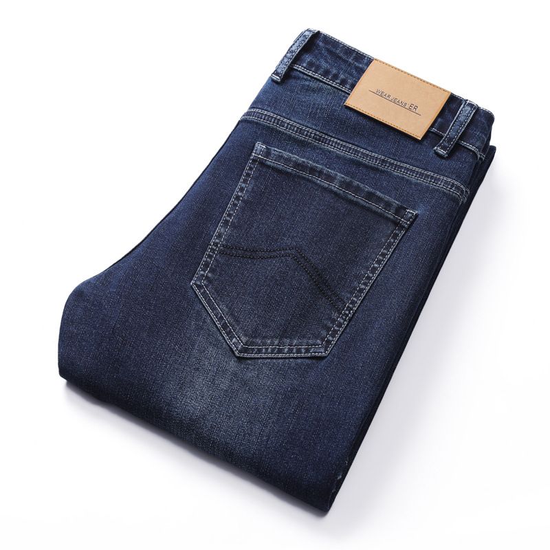 Jeans Til Mænd Lige Pasform Elastik Trendy Casual