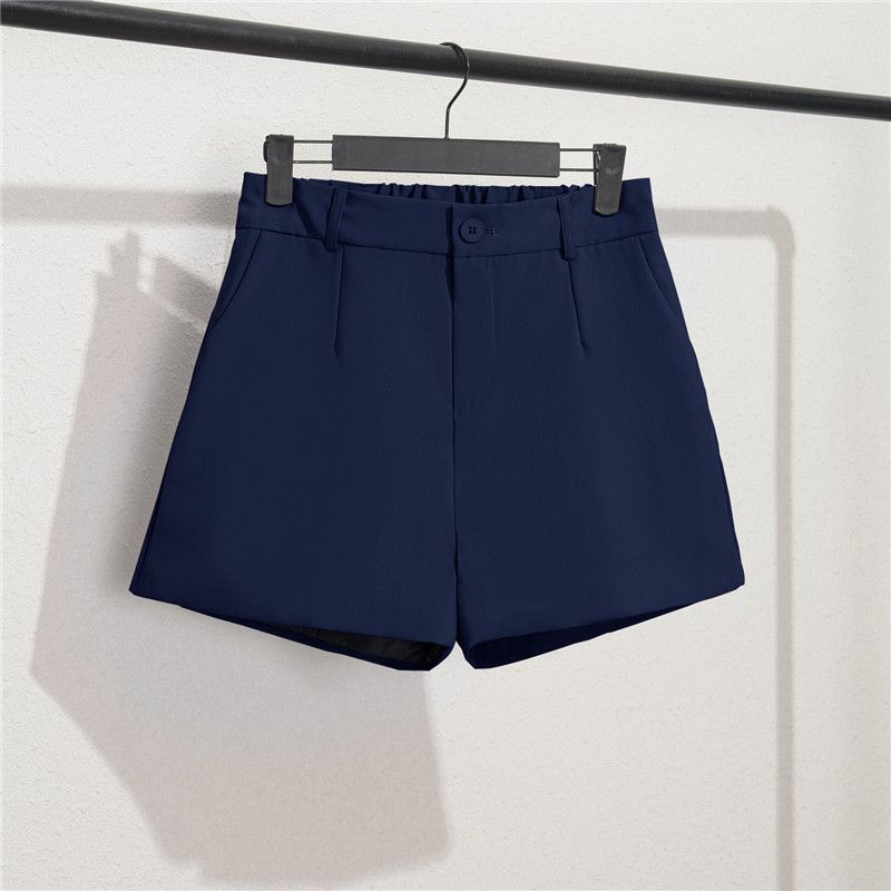 Khaki Shorts Dame Sort Tynd Sektion Løs Høj Talje A Word Casual Bukser Med Brede Ben