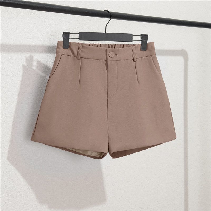 Khaki Shorts Dame Sort Tynd Sektion Løs Høj Talje A Word Casual Bukser Med Brede Ben