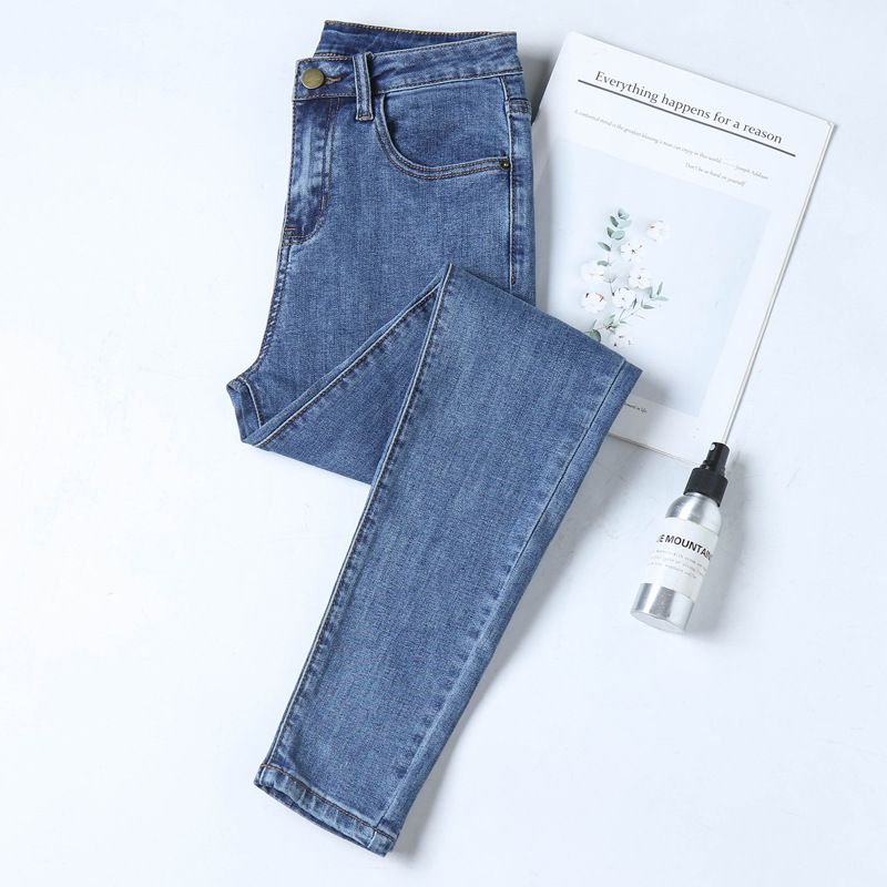 Kvinder Jeans Højtalje Stretch Skinny Blue