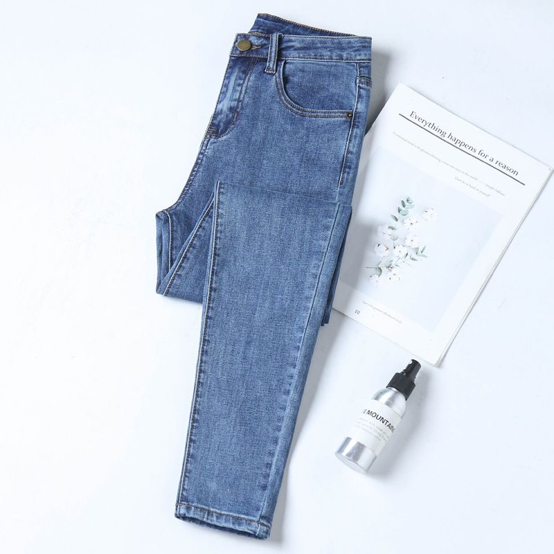 Kvinder Jeans Højtalje Stretch Skinny Blue