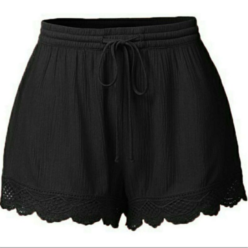 Kvinders Casual Bukser Ensfarvet Lace Up Shorts