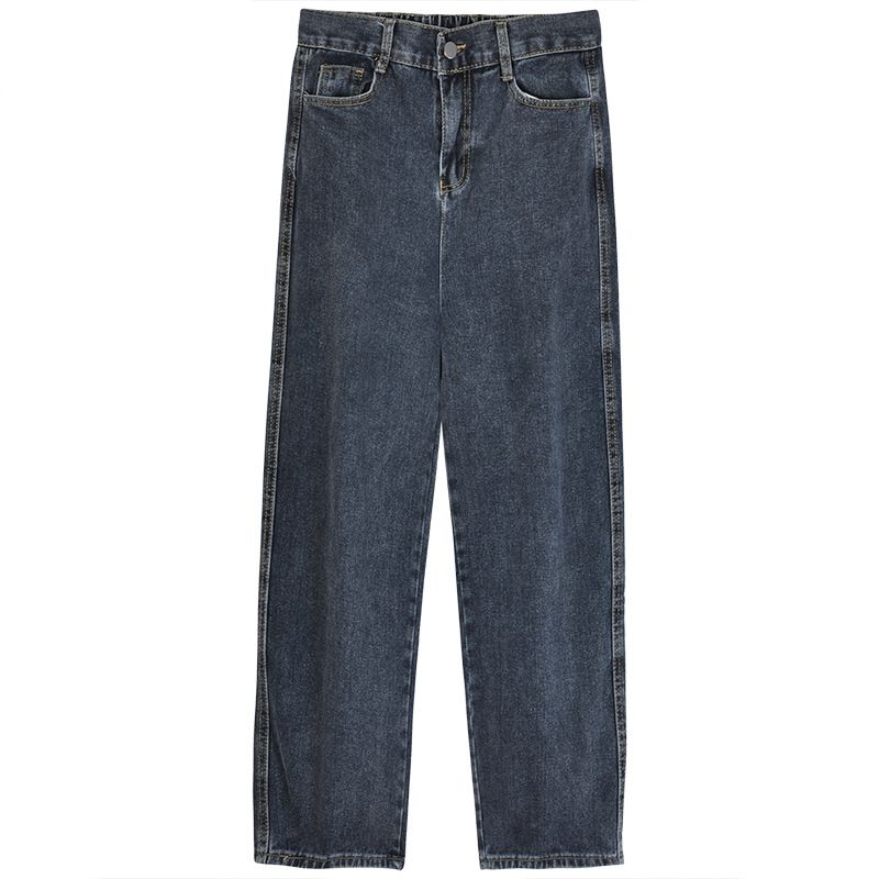 Kvinders Højtaljede Vintage Jeans Med Lige Brede Ben