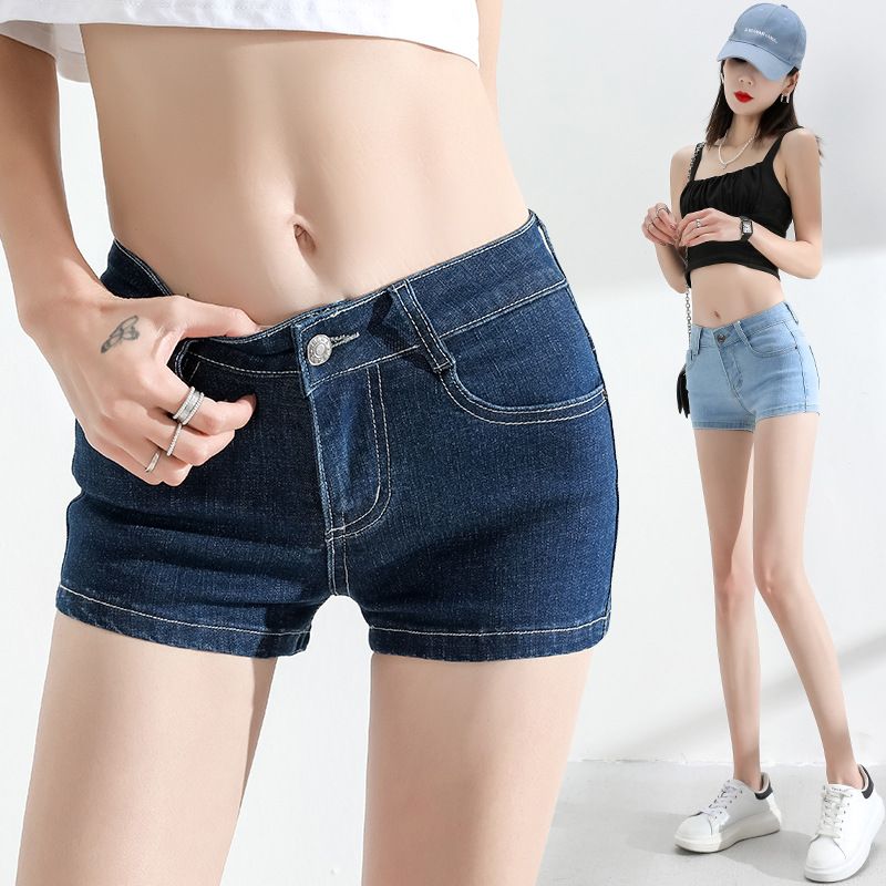 Kvinders Lavtaljede Jeans Stretch Light Shorts Slim Fit Hot Pants