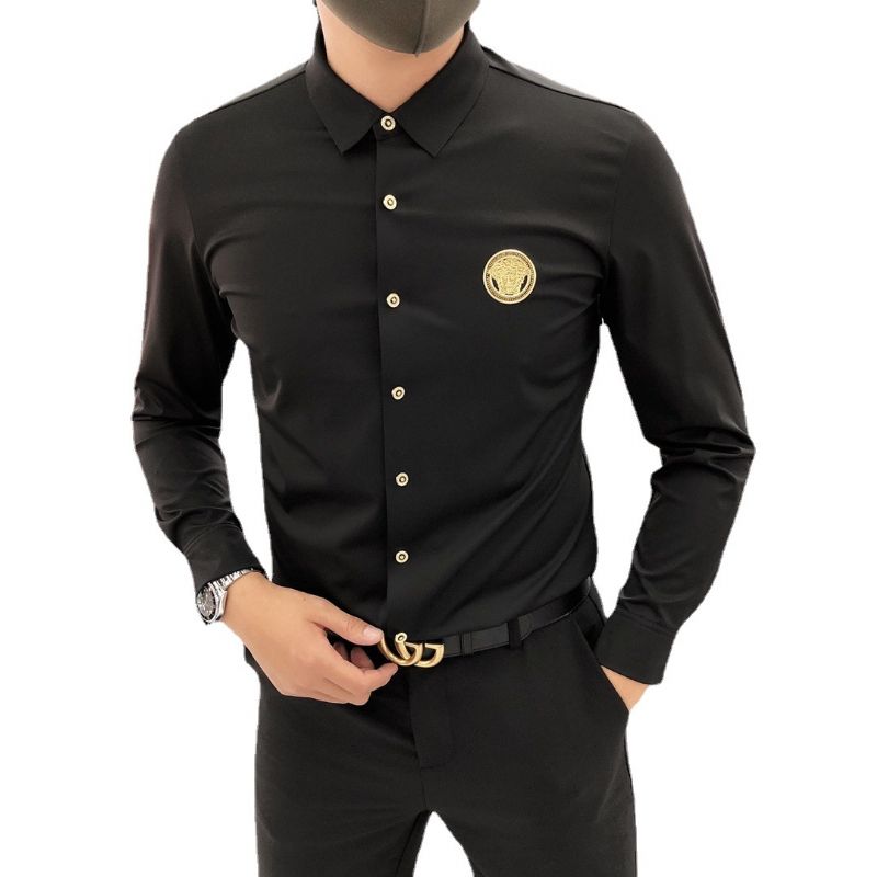 Langærmet Herreskjorte Slim Fit High End Silky Stretch Trendy