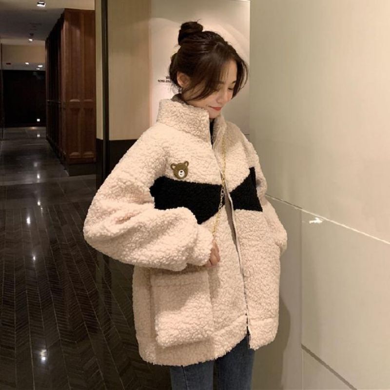 Løs Jakke Dame Fleece Coat Trend