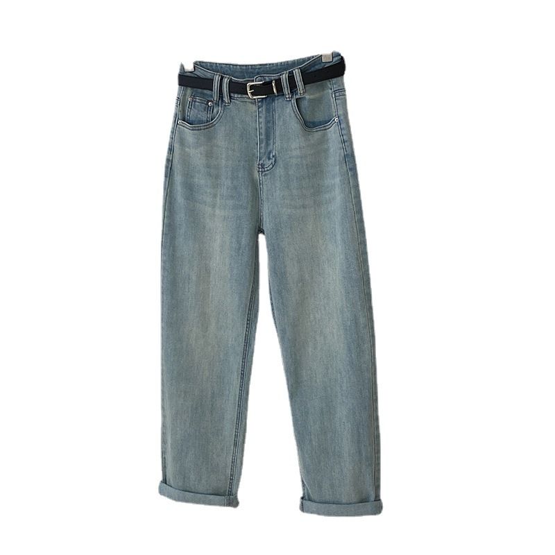 Lys Farve Løse Lige Bukser Dame Stretch Denim Casual