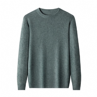 Mænds Business Casual Strik Rundhalset Tyk Varm Sweater