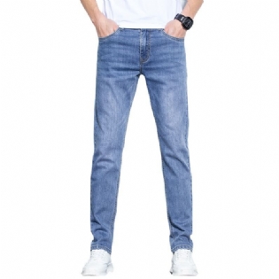 Mænds Jeans Løse Straight Stretch Slim Fit Bukser Casual Trend