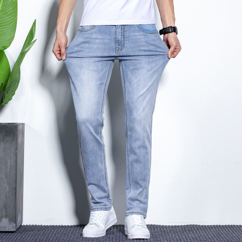 Mænds Jeans Løse Straight Stretch Slim Fit Bukser Casual Trend