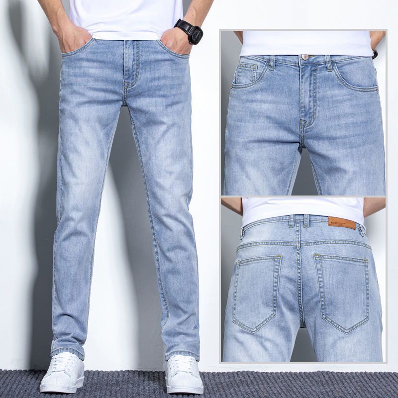 Mænds Jeans Løse Straight Stretch Slim Fit Bukser Casual Trend