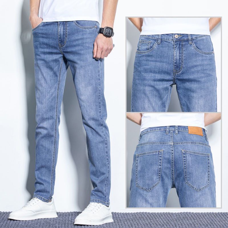 Mænds Jeans Løse Straight Stretch Slim Fit Bukser Casual Trend