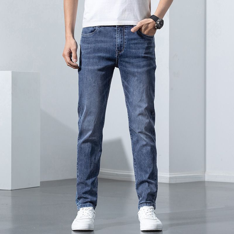 Mænds Jeans Løse Straight Stretch Slim Fit Bukser Casual Trend