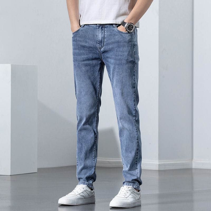 Mænds Jeans Løse Straight Stretch Slim Fit Bukser Casual Trend