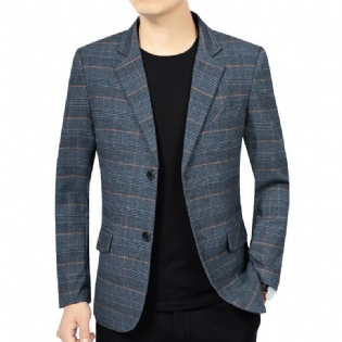 Mænds Stribede Smart Casual Blazers Jakke Enkeltradet To Knapper