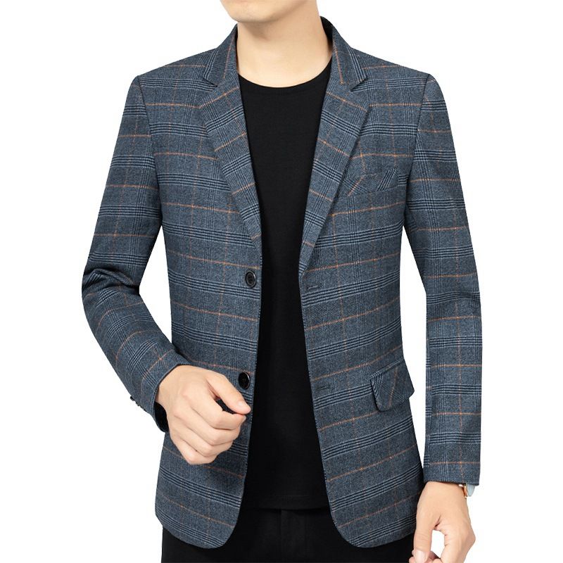 Mænds Stribede Smart Casual Blazers Jakke Enkeltradet To Knapper