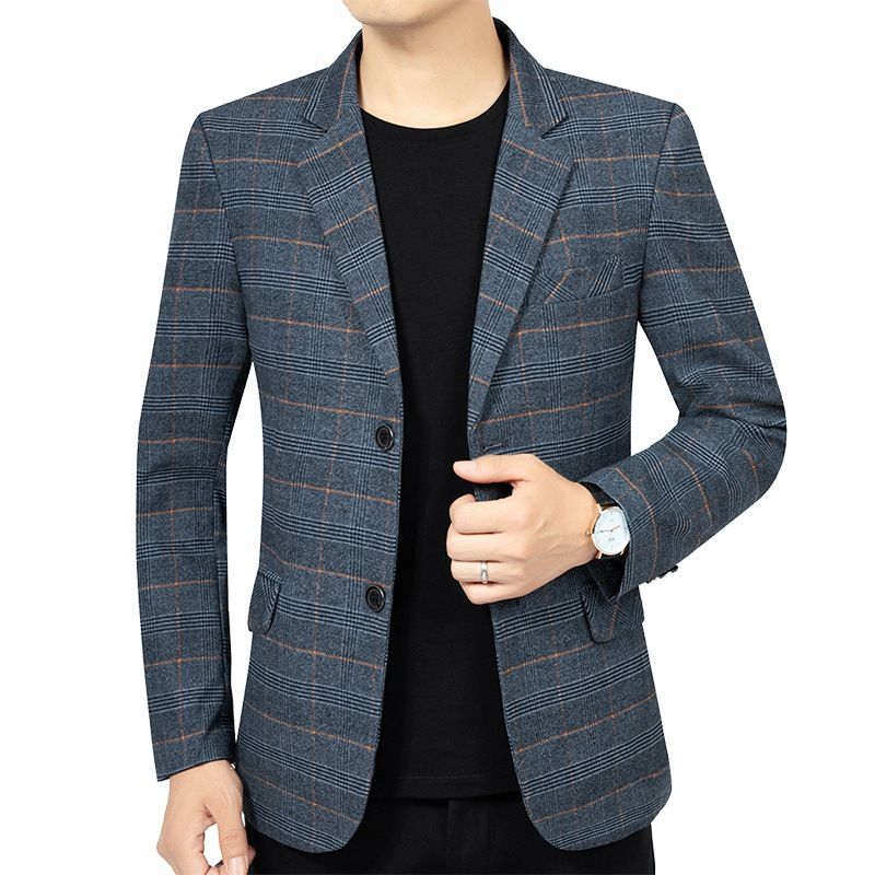 Mænds Stribede Smart Casual Blazers Jakke Enkeltradet To Knapper