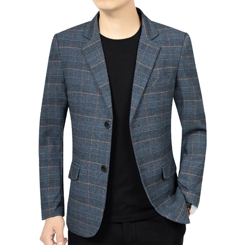 Mænds Stribede Smart Casual Blazers Jakke Enkeltradet To Knapper