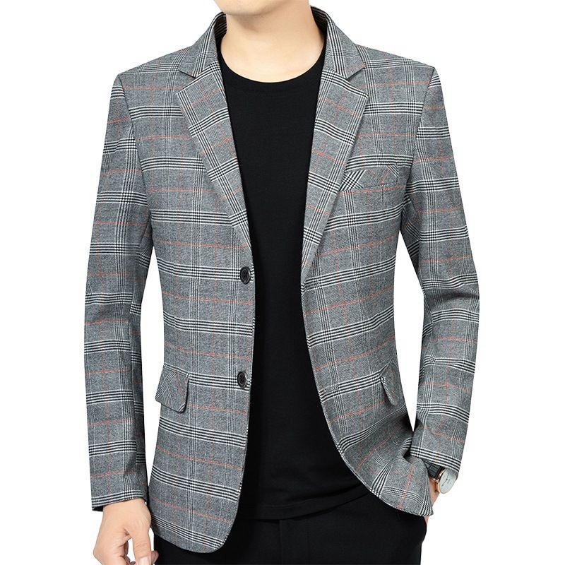 Mænds Stribede Smart Casual Blazers Jakke Enkeltradet To Knapper