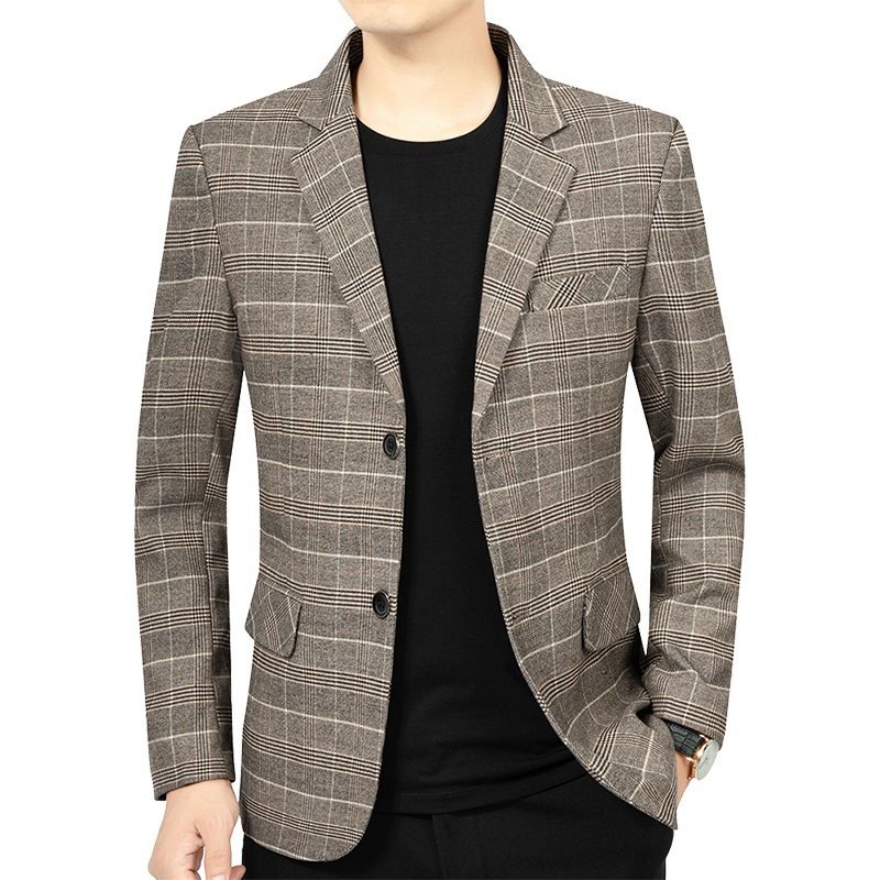 Mænds Stribede Smart Casual Blazers Jakke Enkeltradet To Knapper